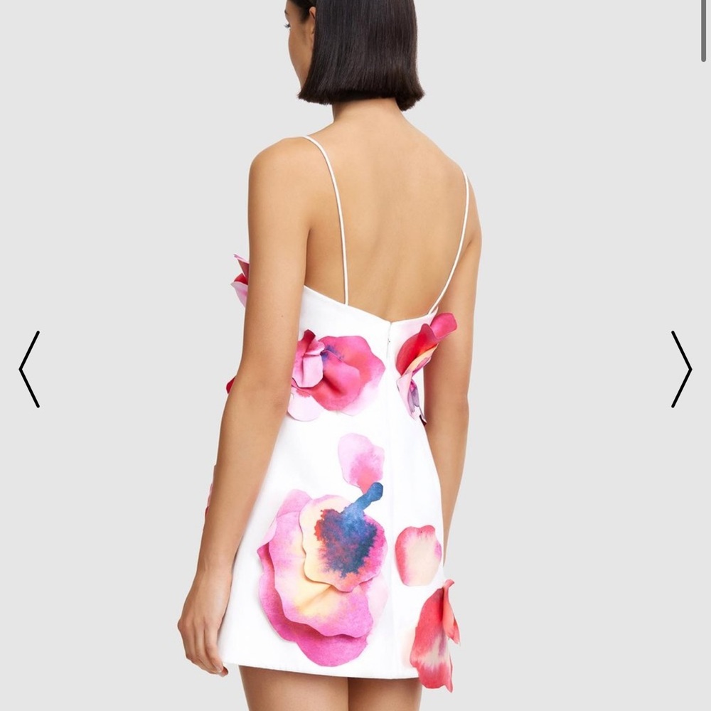 Acler White Dress with Pink Floral Design - Picture 2 of 4